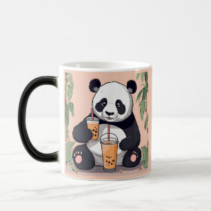 Cute Panda-drickbubbelte, boba-te Magisk Mugg