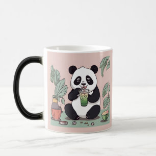 Cute Panda-drickbubbelte, boba-te Magisk Mugg