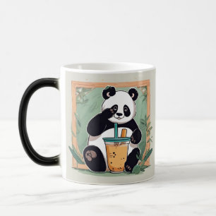 Cute Panda-drickbubbelte, boba-te Magisk Mugg