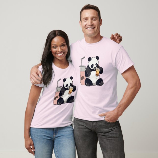 Cute Panda-drickbubbelte, boba-te T Shirt (Unisex)