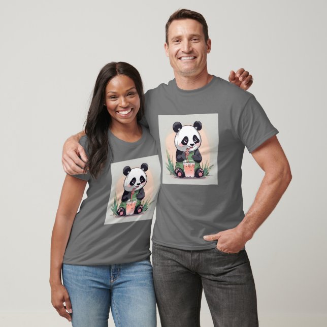 Cute Panda-drickbubbelte, boba-te T Shirt (Unisex)