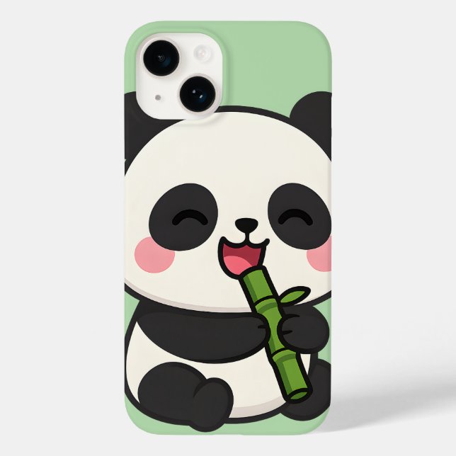 Cute Panda Eating Bamboo - Adsible Animal Tecknad (Baksida)