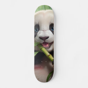 Cute Panda Eating Bamboo Mini Skateboard Bräda 18,5 Cm