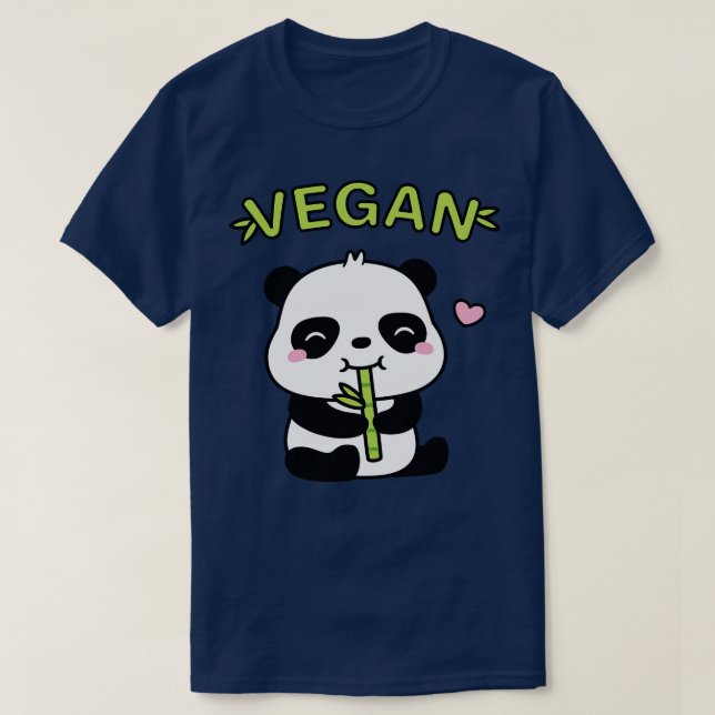 Cute Panda Eating Bamboo Shoot Vegan T Shirt (Design framsida)