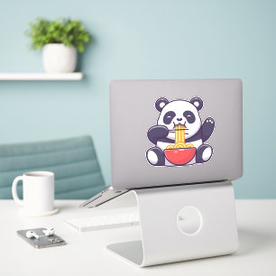 Cute Panda Eating Noodle Klistermärken
