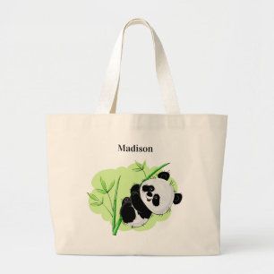 Cute Panda-eget namn tote bags Jumbo Tygkasse