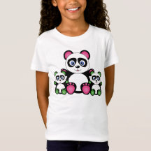 Cute Panda-familjen i Grönt och Rosa