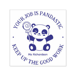 Cute Panda Fantastic Job Lacher Encouragement Självfärgande Stämpel