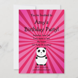Cute panda-födelsedagsinbjudan inbjudningar