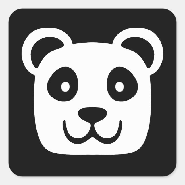 Cute Panda Fyrkantigt Klistermärke (Framsida)