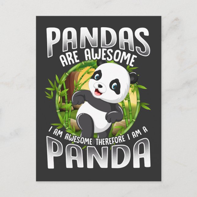 Cute Panda Gifts Fantastisk Animal Vykort (Framsida)