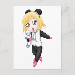 Cute Panda Girl Vykort