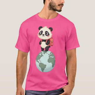 Cute Panda Globe-Trotter - Travel Äventyr Cartoo T Shirt