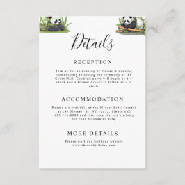 Cute Panda Greenery Bamboo Födelsedagsfest Tilläggskort