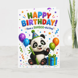 Cute Panda Happy Birthday Card | Adorable Birthday Kort