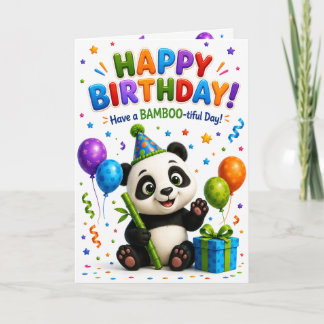Cute Panda Happy Birthday Card | Adorable Birthday Kort