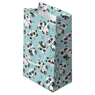Cute panda har cyanbakgrund i tass