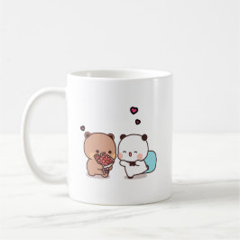 Cute Panda har ett par hugin, bubu och present kär Kaffemugg