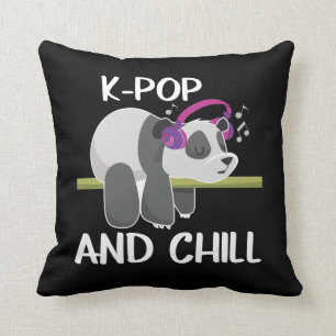 Cute Panda Headphone Korea Pop Älskare K-pop Music Kudde