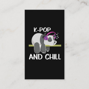 Cute Panda Headphone Korea Pop Älskare K-pop Music Visitkort