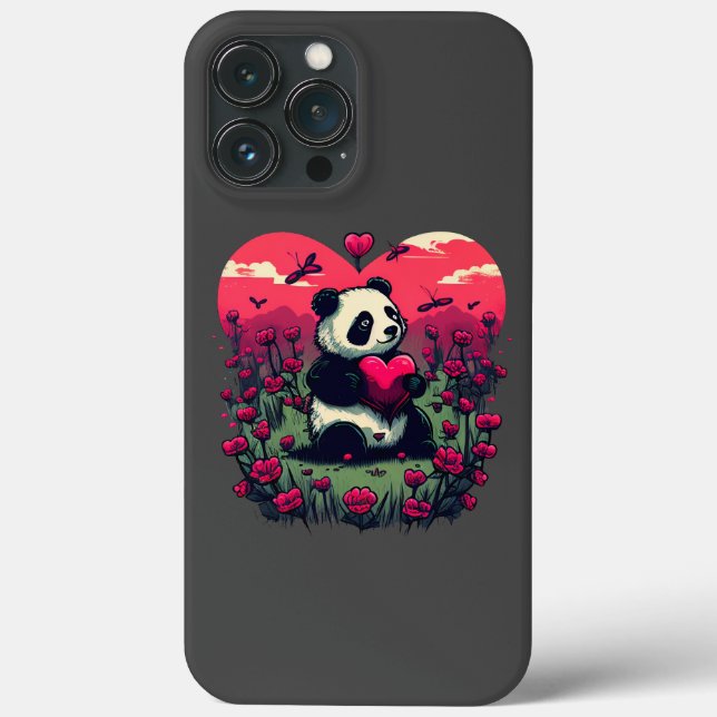 Cute Panda Holding Heart - Alla hjärtans dag-gåva (Baksida)