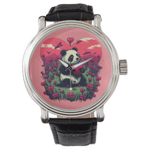 Cute Panda Holding Heart - Alla hjärtans dag-gåva Armbandsur