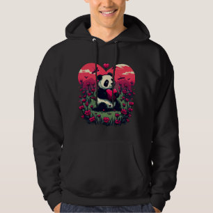 Cute Panda Holding Heart - Alla hjärtans dag-gåva Hoodie