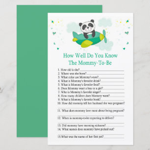 Cute panda Hur bra vet du om babyduschspel?