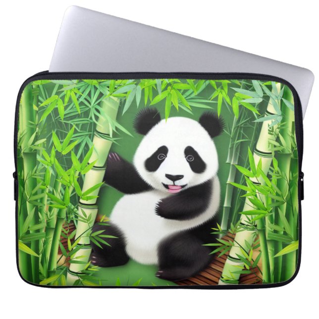 Cute Panda i Bamboo-skogen Laptop Fodral (Framsidan)