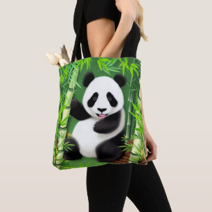 Cute Panda i Bamboo-skogen Tygkasse