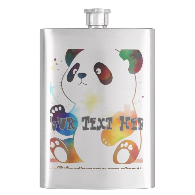 Cute panda i flaskor fickplunta (Framsidan)