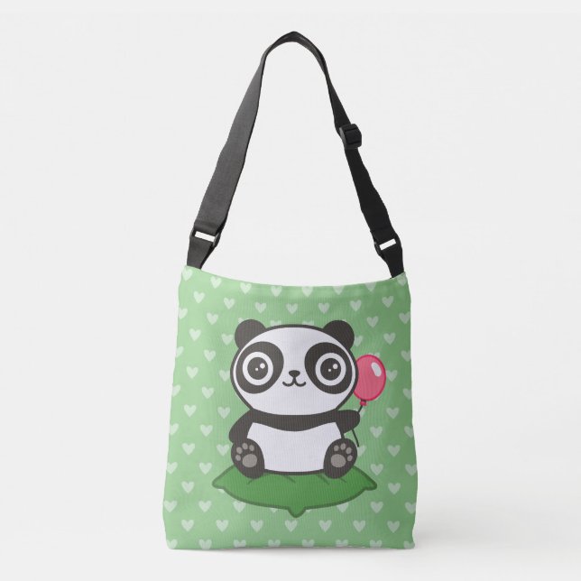 Cute Panda Illustration Axelväska (Framsida)