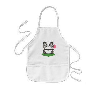 Cute Panda Illustration Barnförkläde