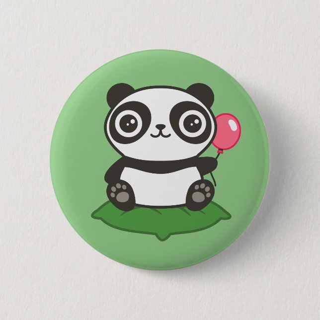 Cute Panda Illustration Knapp (Framsida)