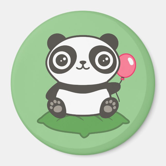 Cute Panda Illustration Magnet (Framsidan)