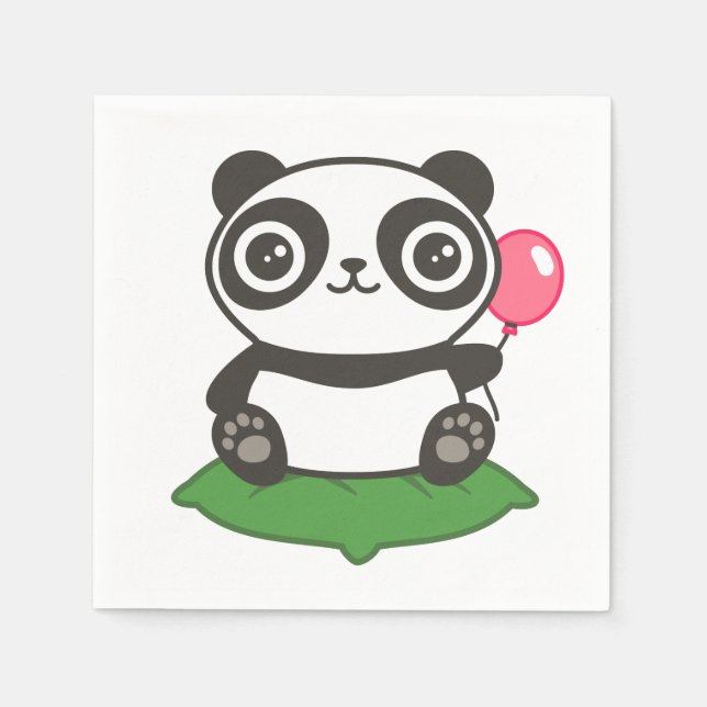 Cute Panda Illustration Pappersservett (Framsidan)