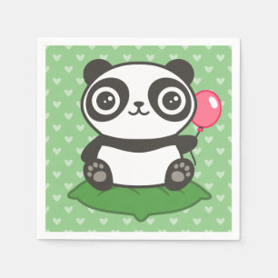 Cute Panda Illustration Pappersservett
