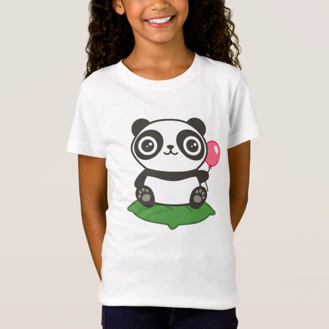 Cute Panda Illustration T Shirt (Framsida)