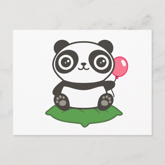 Cute Panda Illustration Vykort (Framsida)