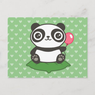 Cute Panda Illustration Vykort