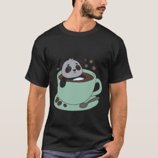 Cute Panda In Coffee Cup Coffee Lover Gift T Shirt