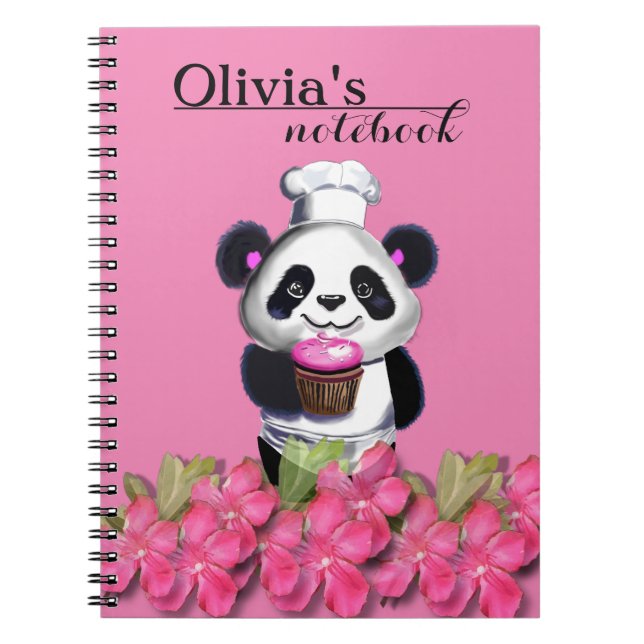 Cute Panda Journal eller Notebook Anteckningsbok (Framsidan)