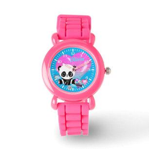 Cute Panda Judiska Rosa Glitter Bracelet Armbandsur