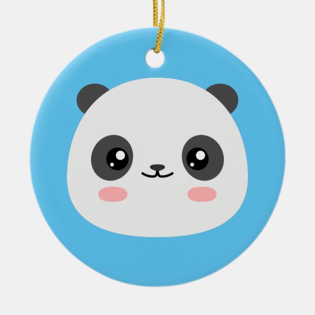 Cute Panda Julgransprydnad Keramik (Framsidan)