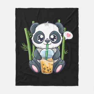 Cute Panda Kawaii Anime Otaku Japansk ubble Boba Fleecefilt
