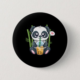 Cute Panda Kawaii Anime Otaku Japansk ubble Boba Knapp