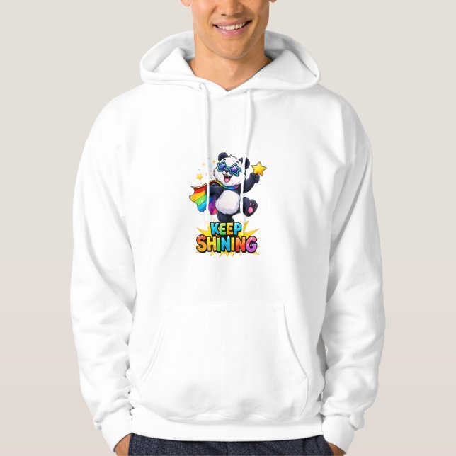 cute panda keep shining inspirational t_shirt hoodie (Framsida)