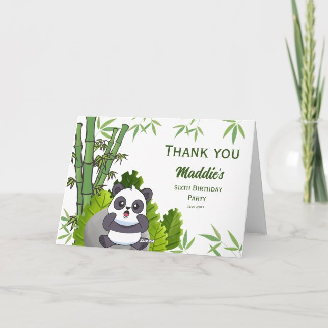 Cute Panda Kiddie Birthday Tack du Card (Baksida)