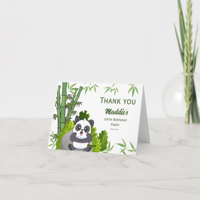 Cute Panda Kiddie Birthday Tack du Card (Baksida)