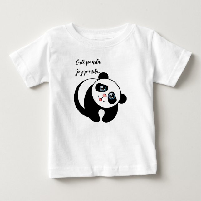 Cute Panda Kids T Shirt (Framsida)